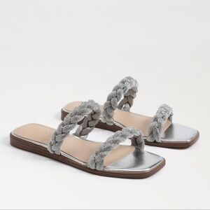 SAM EDELMAN Inette Metalllic Silver Slide Sandal Size 8M‎ 💛